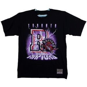 Toronto Raptors Mitchell & Ness NBA Large Shirt Electricity Art Black NWT